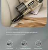 Khaki High-Power Wireless UV Sterilization Mite Removal Vacuum Cleaner - Powerful Suction and Deep Cleaning for Home Use - Rear View