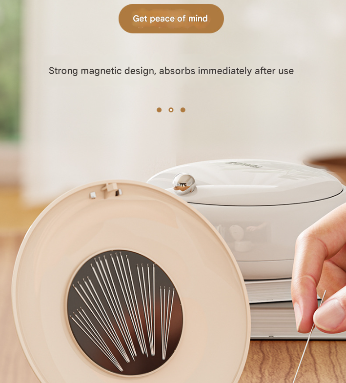 White Modern Portable Sewing Kit - All-in-One Compact Organizer with Magnetic Pin Cushion for Home & Travel