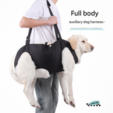 Black Pet Support Harness for Senior and Disabled Dogs - Adjustable Chest and Back Support Leash(Size L) - Front View