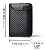 Coffee-colored Sleek Carbon Fiber Vertical Wallet for Men - Slim Bifold Card Holder with Clear ID Window