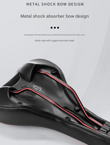 Black and blue Mountain Bike Saddle - Comfortable and Durable Bicycle Seat for MTB and Road Bikes - 45-Degree Angle