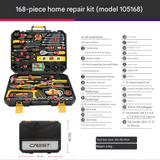 168-Piece Ultimate Hand Tool Kit - Comprehensive Household & Auto Repair Set with Socket Wrenches, Pliers, Screwdrivers & Portable Storage Case - Front View
