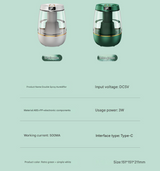 Green 3.5L Smart Cool Mist Humidifier with Dual Nozzle & Digital Display - Ultra-Quiet Air Purifier