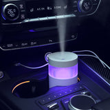 2-Piece White Mini Desktop Humidifier - Portable Mist Maker for Home and Car Use - Front View