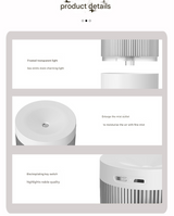 2-Piece White Mini Desktop Humidifier - Portable Mist Maker for Home and Car Use - Rear View