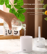 2-Piece Grey Mini Desktop Humidifier - Portable Mist Maker for Home and Car Use