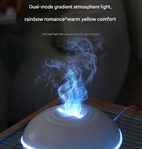 Black Mini USB Aromatherapy Diffuser with Flame Projection - Portable Humidifier for Home and Car Use - Side View