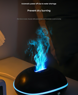 Black Mini USB Aromatherapy Diffuser with Flame Projection - Portable Humidifier for Home and Car Use - Rear View