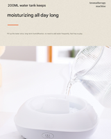 White Mini USB Aromatherapy Diffuser with Flame Projection - Portable Humidifier for Home and Car Use - 45-Degree Angle
