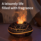 Crack color Mini USB Aromatherapy Diffuser with Flame Projection - Portable Humidifier for Home and Car Use