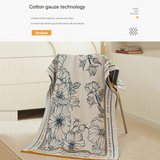 Among the flower fields 40S Pure Cotton Gauze Bath Towel - Extra Large, Thick, Soft, and Highly Absorbent for Adults