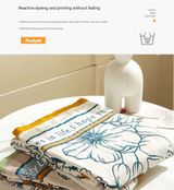 The Story of Broken Flowers 40S Pure Cotton Gauze Bath Towel - Extra Large, Thick, Soft, and Highly Absorbent for Adults - Top-Down View