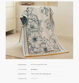The Story of Broken Flowers 40S Pure Cotton Gauze Bath Towel - Extra Large, Thick, Soft, and Highly Absorbent for Adults - Close-Up Angle