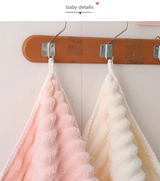 White Plush Ribbed Coral Fleece 3-Piece Towel Set - Ultra Soft & Absorbent Bath, Hand Towel and Hair Wrap - Top-Down View