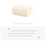 Grey Plush Ribbed Coral Fleece 3-Piece Towel Set - Ultra Soft & Absorbent Bath, Hand Towel and Hair Wrap - Side View