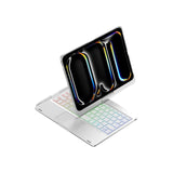 Silver Magic Keyboard Case for ipad Air6/Air7 11-inch, Bluetooth Keyboard with RGB Backlight & Precision Trackpad - 45-Degree Angle
