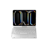 Rose gold Magic Keyboard Case for ipad Air6/Air7 11-inch, Bluetooth Keyboard with RGB Backlight & Precision Trackpad - Side View