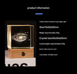 Milky Way Luminous 3D Crystal Cube Night Light - Laser Engraved Artwork with Solid Wood Base