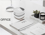 White Rechargeable Cordless Mini Desktop Vacuum - Portable Handheld Cleaner for Desk, Keyboard, Crumb & Dust - Top-Down View