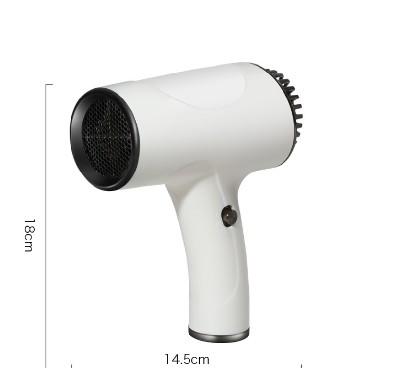 Pink Ultra-Lightweight Ionic Cordless Hair Dryer, USB Rechargeable Portable Blow Dryer with Cool Air for Travel & Home