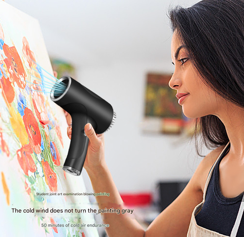 White Ultra-Lightweight Ionic Cordless Hair Dryer, USB Rechargeable Portable Blow Dryer with Cool Air for Travel & Home