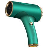 Green Ultra-Lightweight Ionic Cordless Hair Dryer, USB Rechargeable Portable Blow Dryer with Cool Air for Travel & Home