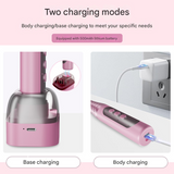 Pink Professional Electric Nail Drill Kit - 6-Speed 18000RPM Rechargeable Manicure & Pedicure File for Polishing, Grinding & Gel Removal - Top-Down View