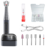Grey Professional Electric Nail Drill Kit - 6-Speed 18000RPM Rechargeable Manicure & Pedicure File for Polishing, Grinding & Gel Removal