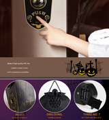 2-Piece Black Halloween Animated Eyeball Doorbell - Spooky Light-Up Prop with Scary Sounds for Party & Door Decoration - Top-Down View