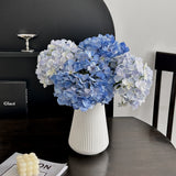 5-Piece Light Blue Premium Lifelike Hydrangea Artificial Flowers- 60cm Long Stem Faux Floral Bouquet for Home, Wedding & Vase Decor - Side View