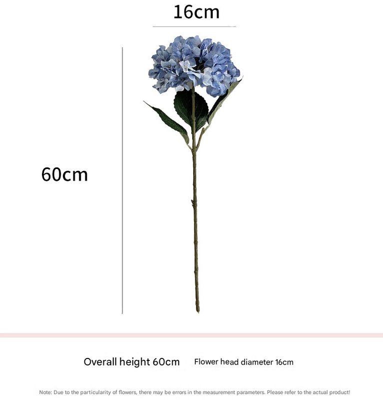5-Piece Dark Blue Premium Lifelike Hydrangea Artificial Flowers- 60cm Long Stem Faux Floral Bouquet