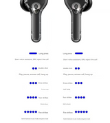 Black Smart TWS Earbuds with Full-Color LCD Touchscreen Case - Bluetooth 5.4, HiFi Stereo & ENC Noise Cancelling - Close-Up Angle
