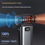 Silver Portable High-Speed Turbo Fan & Air Duster - 130,000 RPM Brushless Motor, Rechargeable Blower - Front View