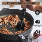 3-pieces Black Premium Heat Resistant Meat Chopper - Ground Meat Masher Utensil for Hamburger & Non-Stick Pans