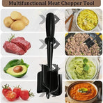 3-pieces Black Premium Heat Resistant Meat Chopper - Ground Meat Masher Utensil for Hamburger & Non-Stick Pans
