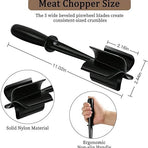 3-pieces Black Premium Heat Resistant Meat Chopper - Ground Meat Masher Utensil for Hamburger & Non-Stick Pans