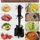 3-pieces Red Premium Heat Resistant Meat Chopper - Ground Meat Masher Utensil for Hamburger & Non-Stick Pans - Front View
