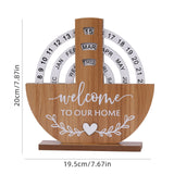 Shovel style Rustic Wooden Perpetual Calendar - Reusable Rotating Desk & Tabletop Decor