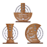 Shovel style Rustic Wooden Perpetual Calendar - Reusable Rotating Desk & Tabletop Decor - Front View