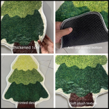 Green Christmas tree style Festive Christmas Shaped Floor Mat - Plush Non-Slip Holiday Accent Rug(Style 3) - Side View