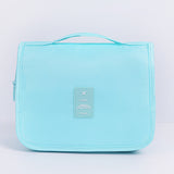 Bright blue Portable Hanging Travel Toiletry Bag - Large Capacity Cosmetic & Wash Organizer with Sturdy Hook