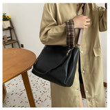 Brown Chic 2-Piece Tote Bag Set - Large Capacity Commuter Handbag with Wide Strap Crossbody Purse - Front View