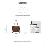 Brown Chic 2-Piece Tote Bag Set - Large Capacity Commuter Handbag with Wide Strap Crossbody Purse - Top-Down View