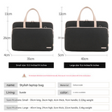 Black Chic Padded Laptop Bag for 15.6-Inch Notebooks - Versatile Shoulder Briefcase with Trolley Strap - Top-Down View