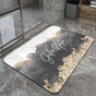 Grey Ink White Modern Absorbent Diatomaceous Earth Bath Mat - Quick Dry, Non-Slip, Soft Bathroom Floor Mat