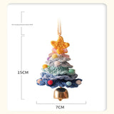 2 Pcs Handmade Crochet Christmas Tree Ornament - Plush Knitted Decoration with Bell - Ideal for Home, Car & Holiday Decor(Style A) - 45-Degree Angle