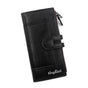 Black Women's Stylish Long Wallet - Multi-Card Slot PU Leather Clutch with Phone Pocket & Coin Zipper
