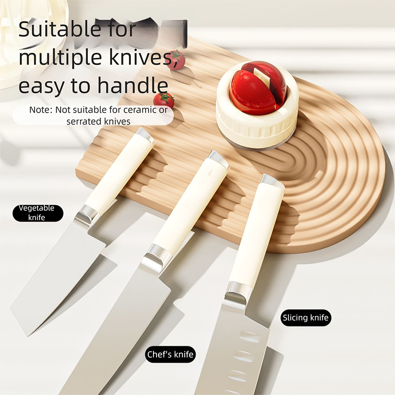 4 Pcs Red Powerful Suction Kitchen Knife Sharpener - Tungsten Steel Fast Sharpening Tool for Household Knives & Scissors