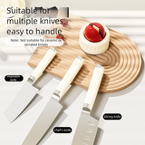 Two red pieces and two black pieces Powerful Suction Kitchen Knife Sharpener - Tungsten Steel Fast Sharpening Tool for Household Knives & Scissors - Top-Down View