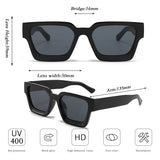Transparent frame with grayish blue patches Classic Square Frame Sunglasses - Unisex UV400 Protection, Lightweight & Face-Slimming Design - High Definition Vision Eyewear - Top-Down View